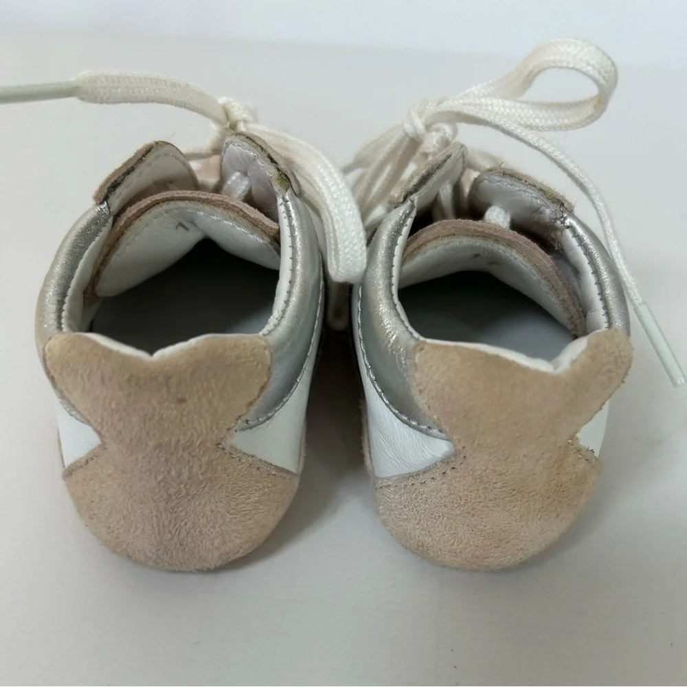 TOD’S Junior Baby Silver and Tan Shoes